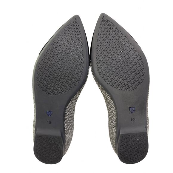 Rothy’s The Point Flats Herringbone Knit Gray Black Sustainable Shoes 10 - Picture 5 of 14